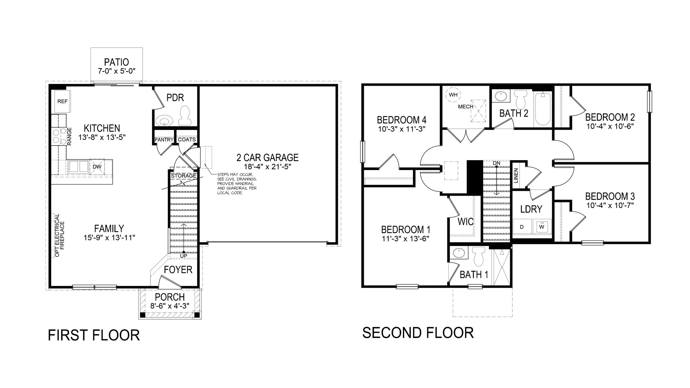 X481 Fairton Single-story floorplanhome with a two-car garage exterior in Elizabethtown.
