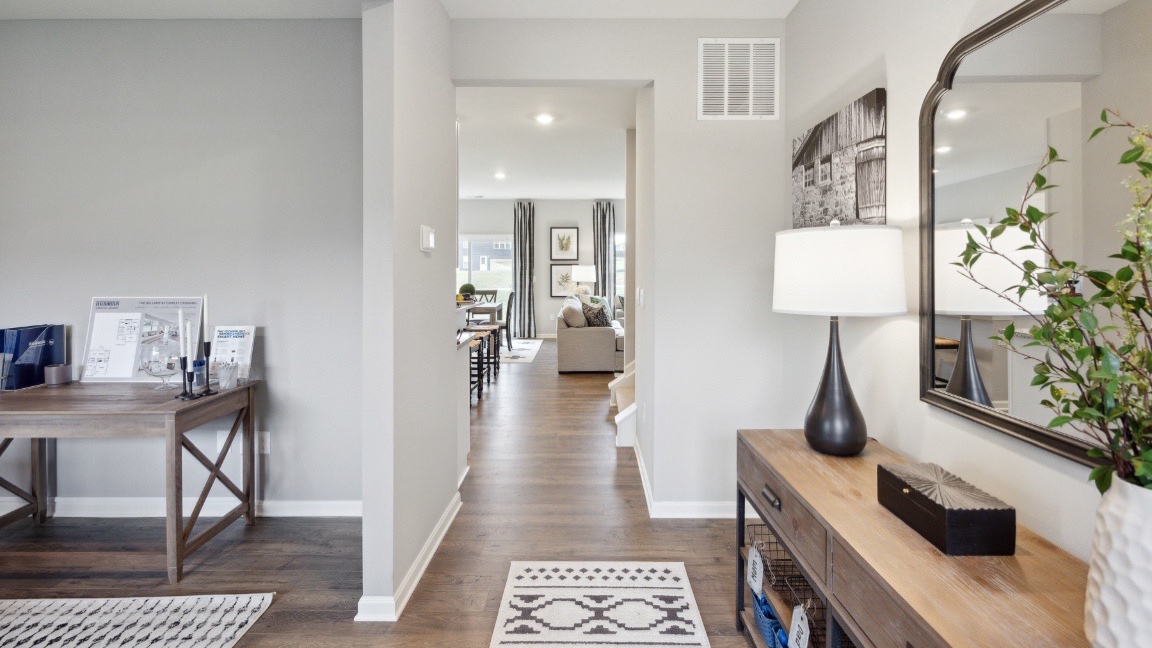 Front entryway with light brown flooring.