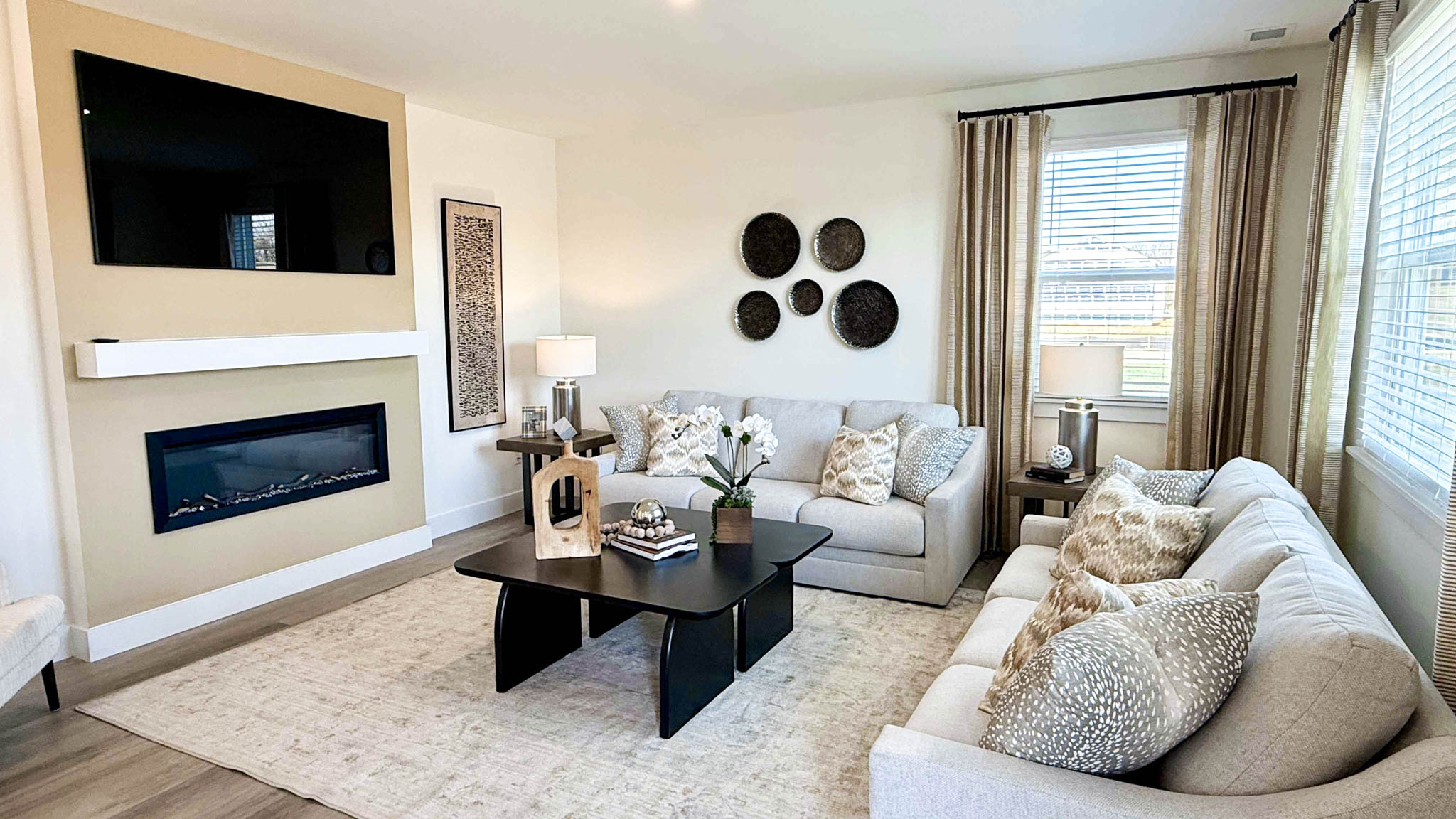 living room with two couches