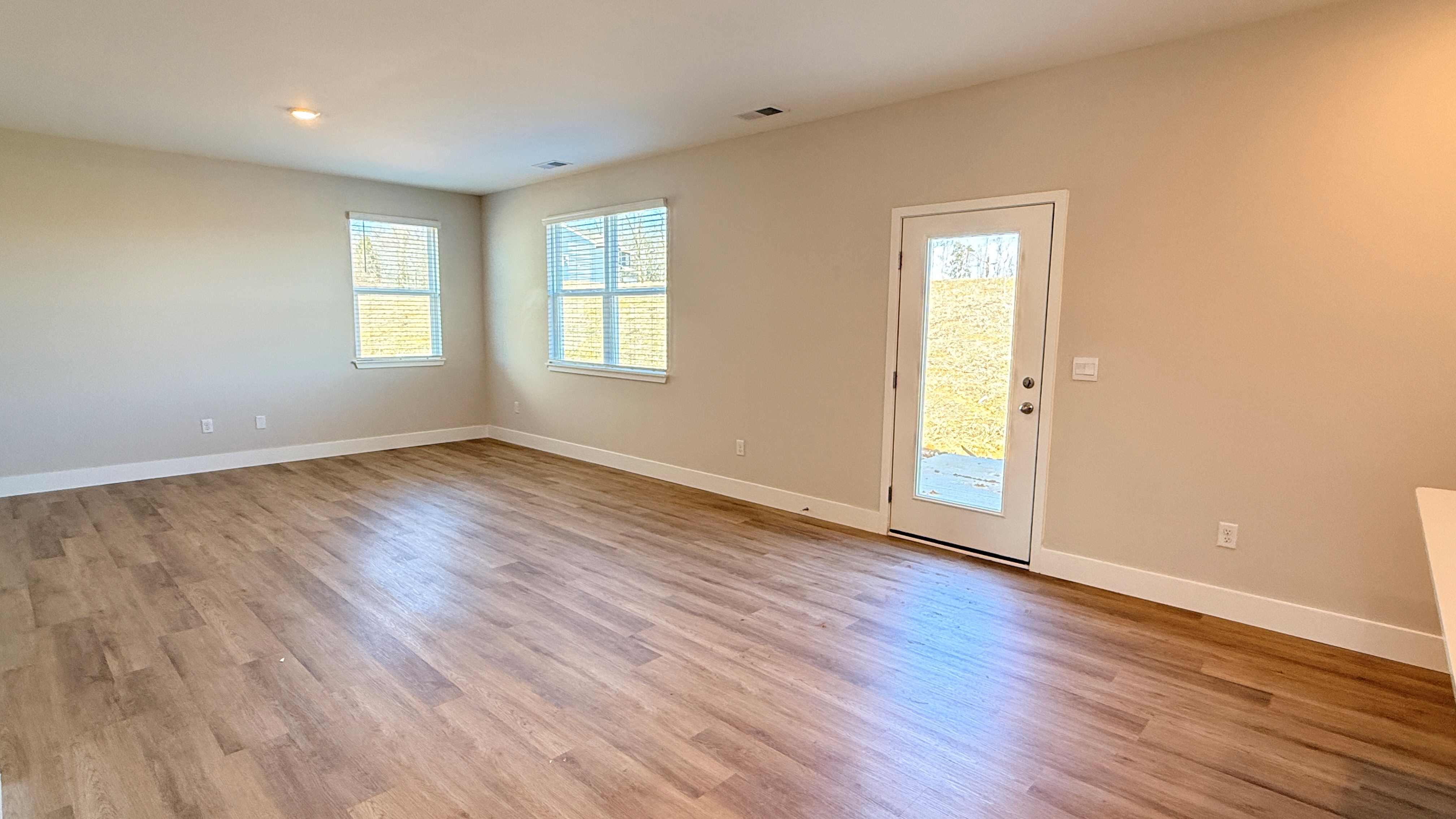 Dining area and living room.