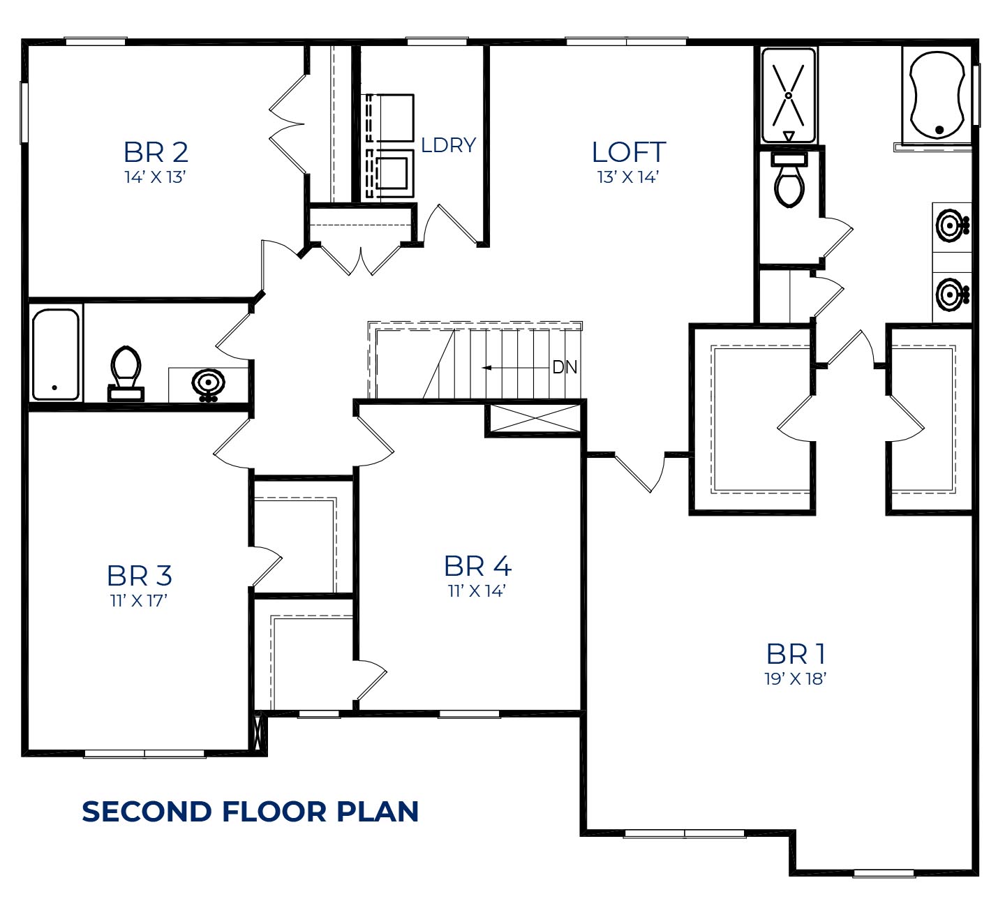 Floor Plan in Trailside WHITESTOWN, IN D.R. Horton