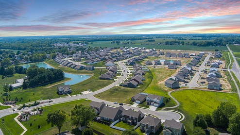 aerial view of new home community in pendleton