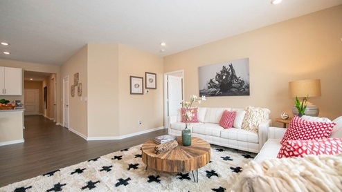 4 bedrooms and 2 baths in a single-level, open living space.