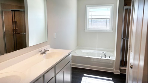 Primary bathroom with tub shower