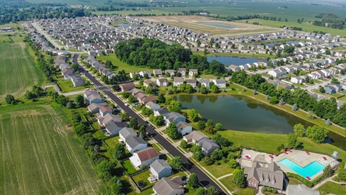 aerial view of community