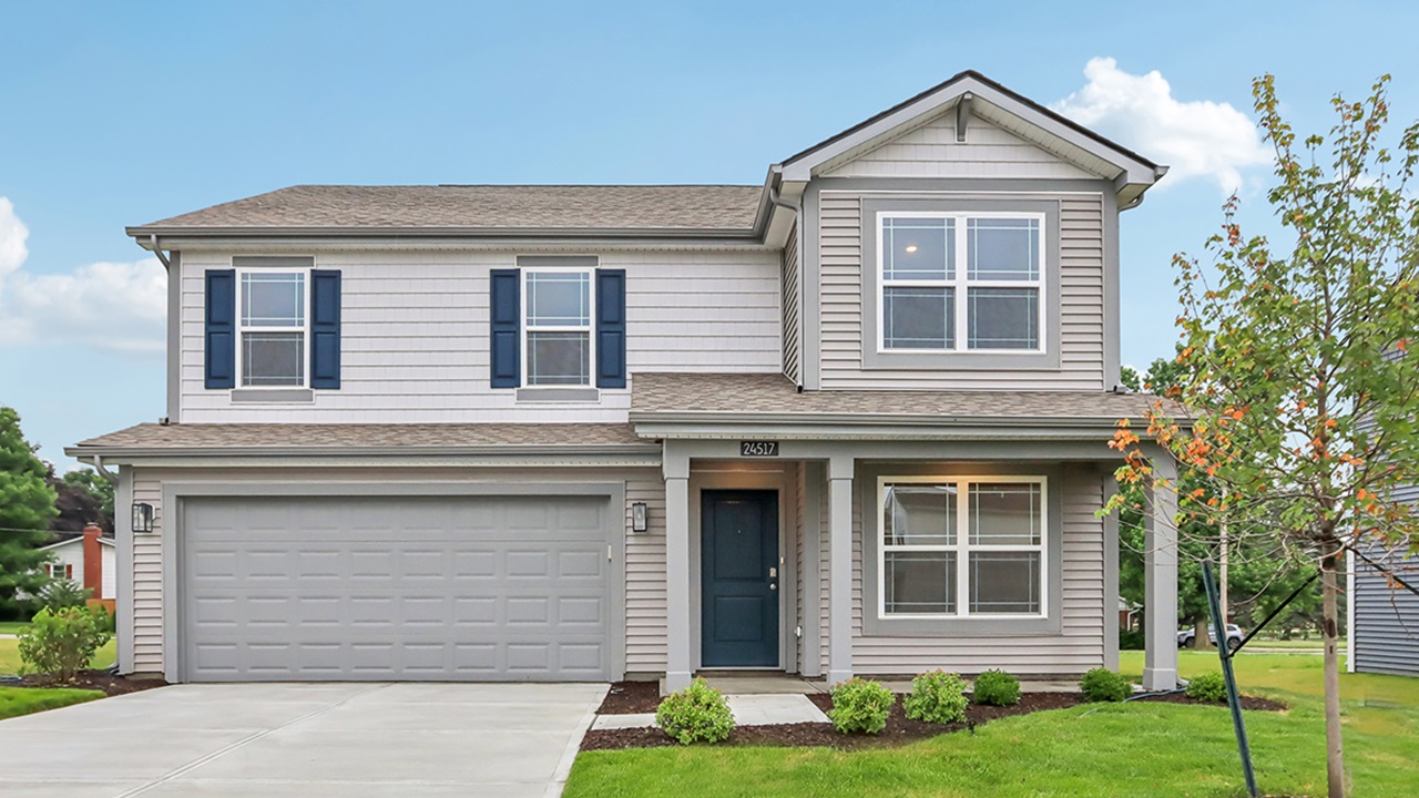 Stamford plan exterior with gray color scheme