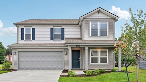 Stamford plan exterior with gray color scheme
