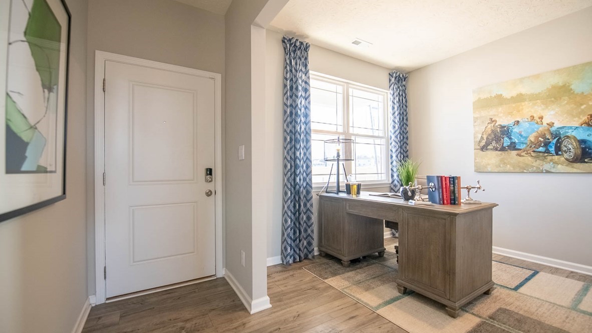 front entry with den space