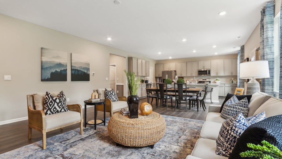 great room with natural light