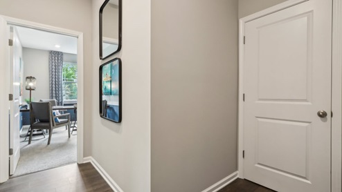Entryway with a room right off of it.