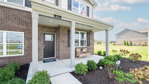 exterior front entry of model home