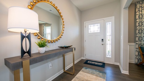 Entryway with console table and mirror