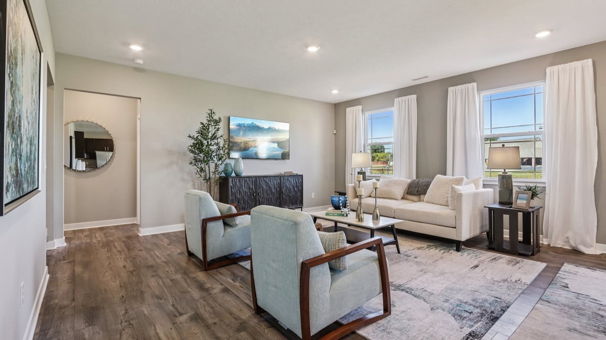 great room with natural light