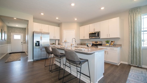 kitchen with white cabinets and stainless steel appliances