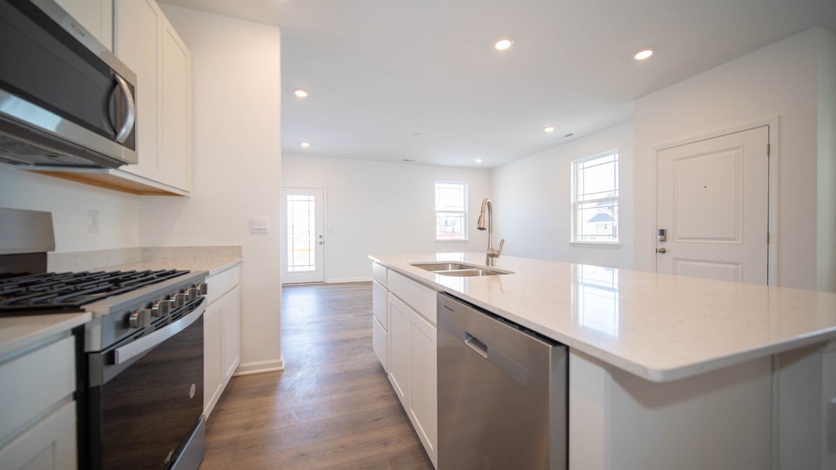Kitchen with stainless steel appliances
