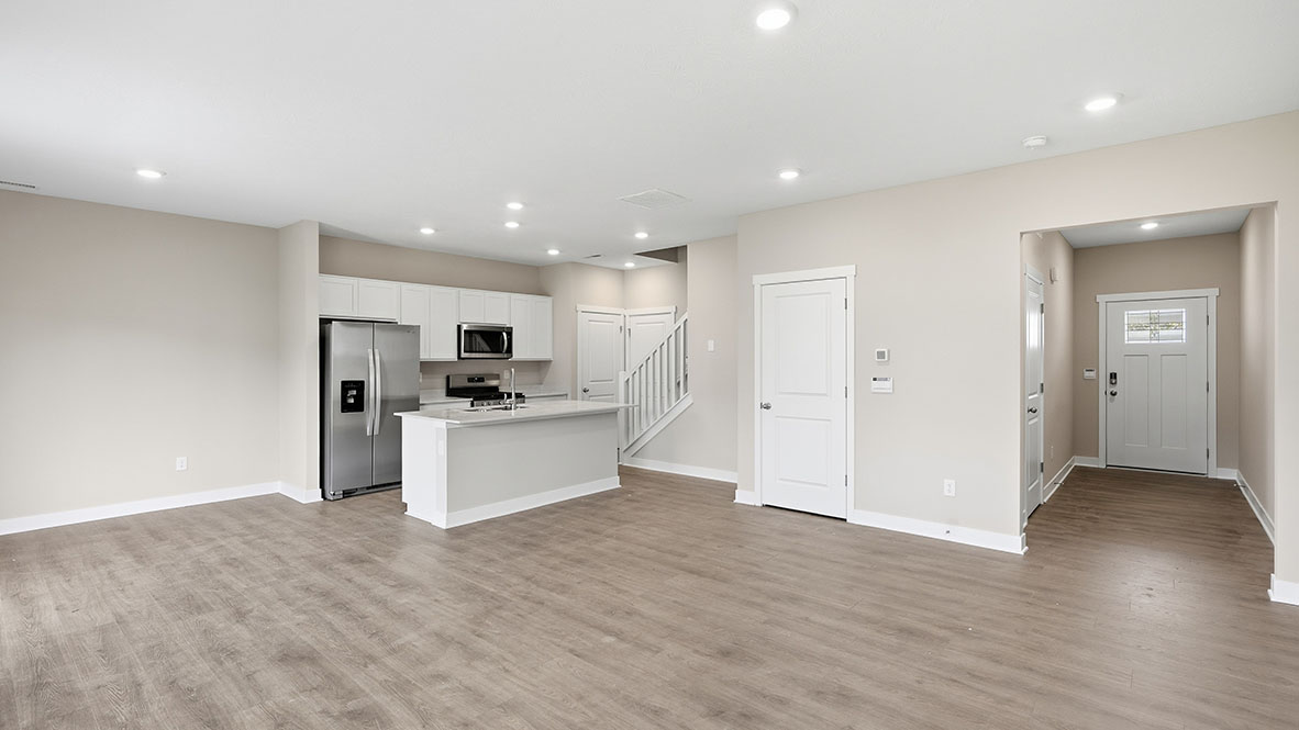 kitchen and great room