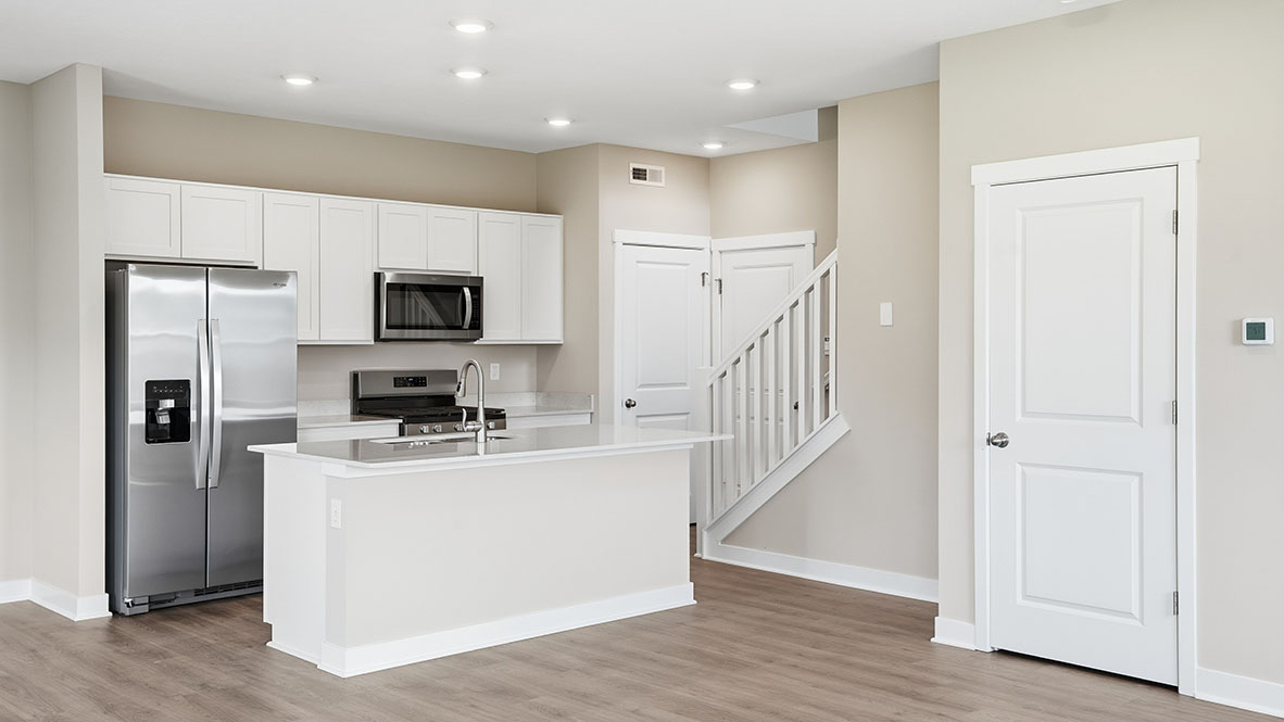 kitchen with staircase access