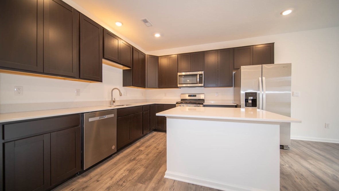 kitchen with bar seating