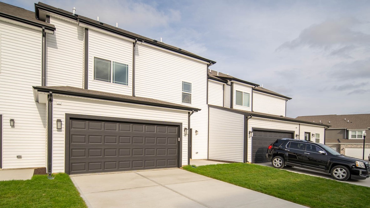 Back exterior with garage