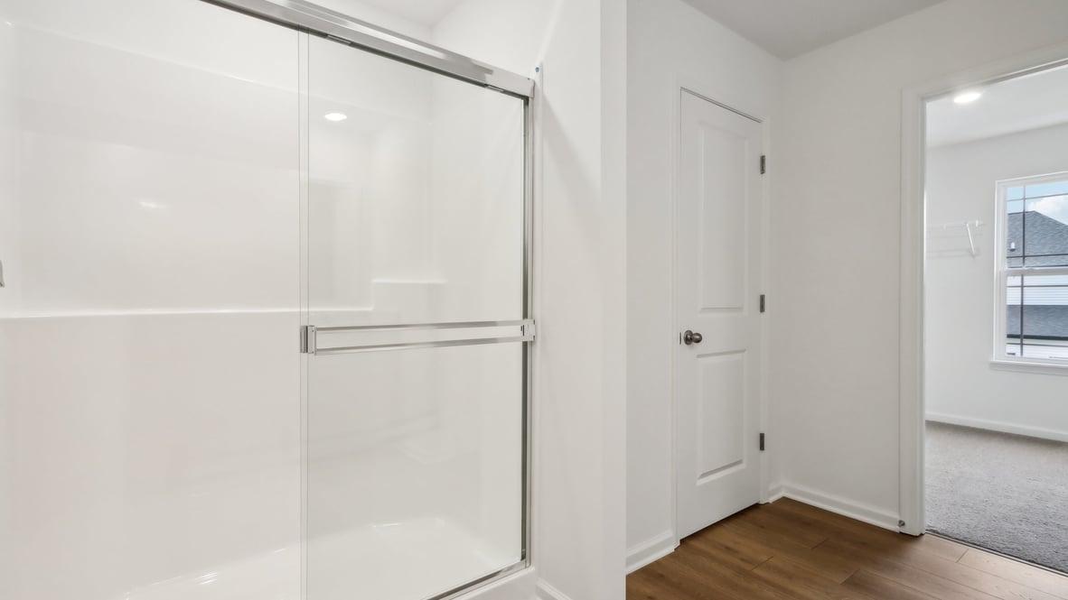 primary bathroom with walk-in shower