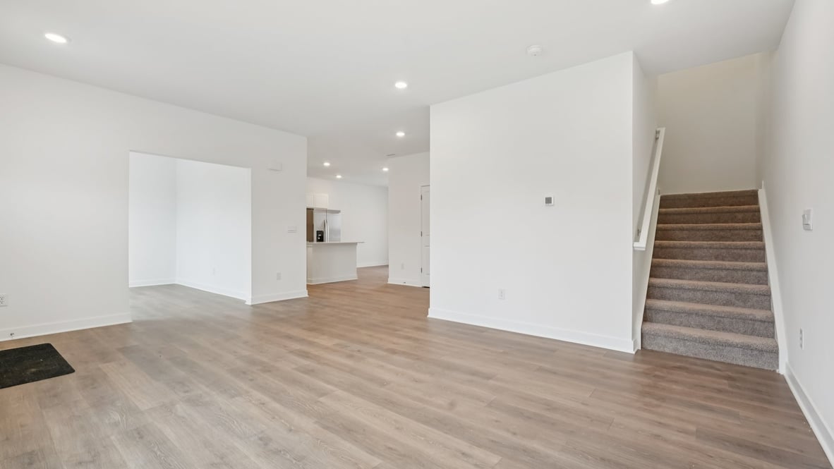 great room with staircase