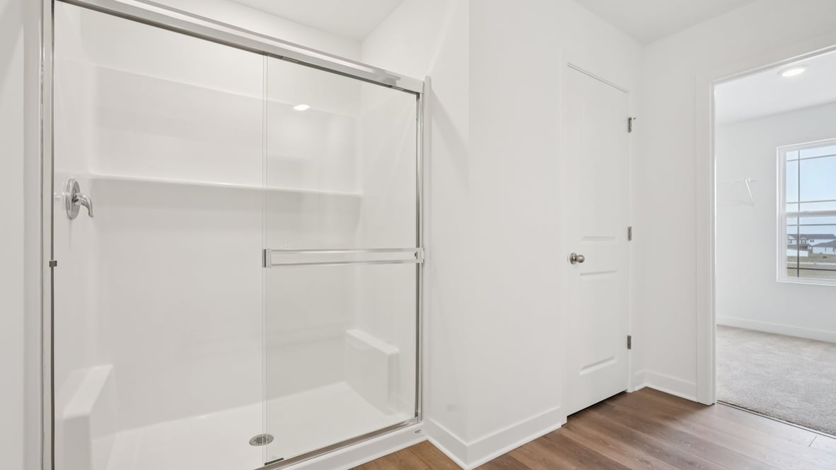 primary bathroom with walk-in shower