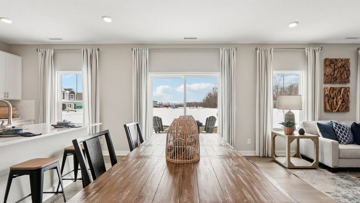 dining in between kitchen and great room