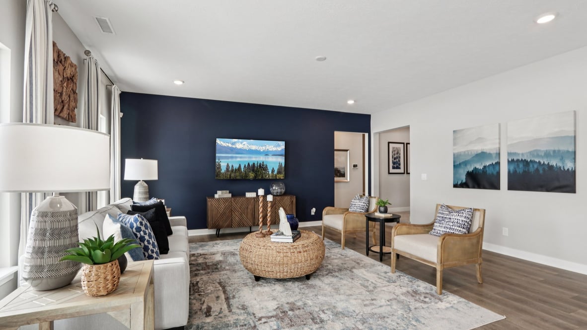 dining in between kitchen and great room