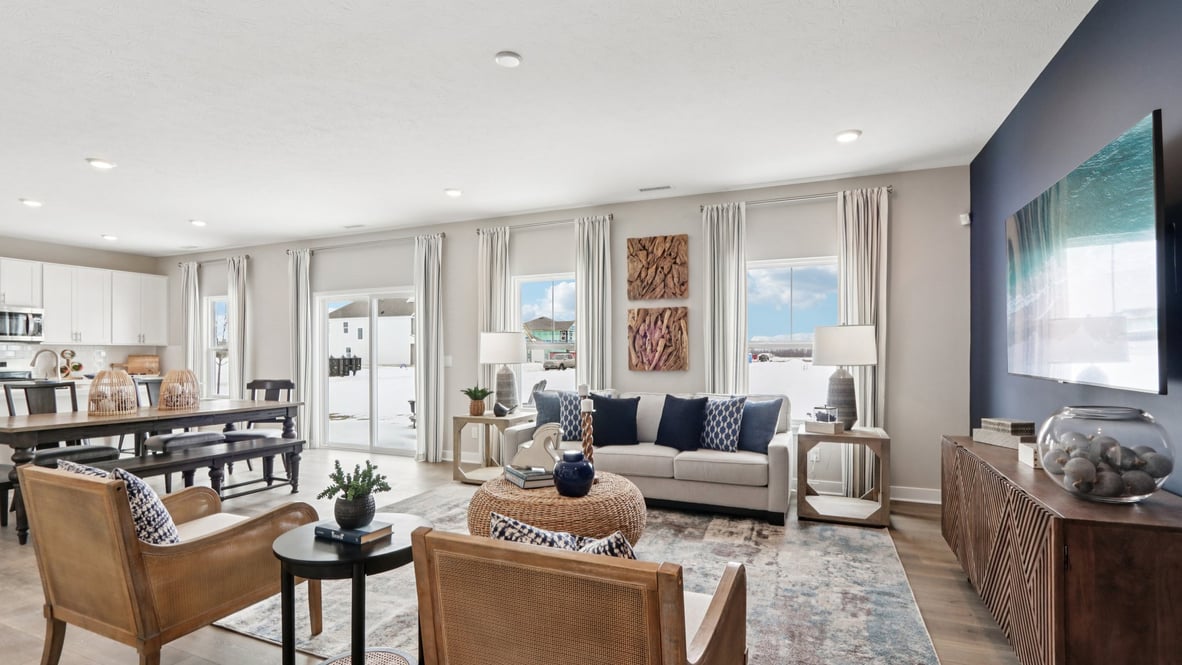 great room with natural light