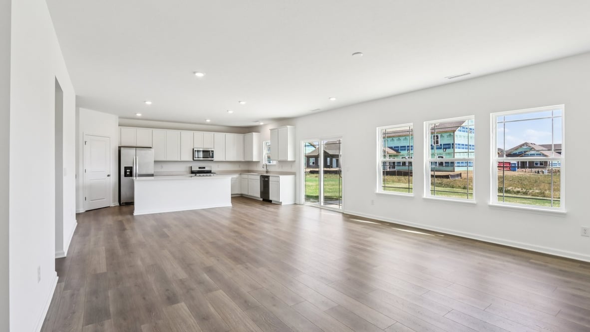 great room with large windows