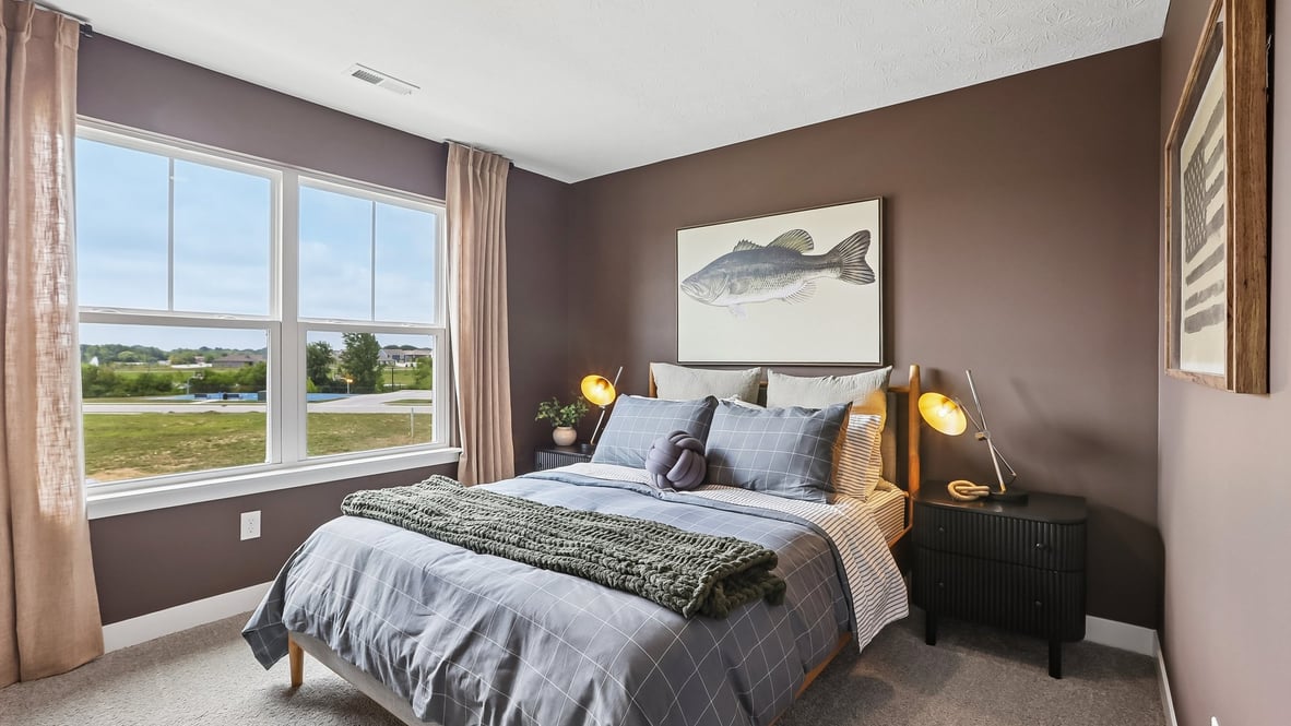 bedroom with two windows