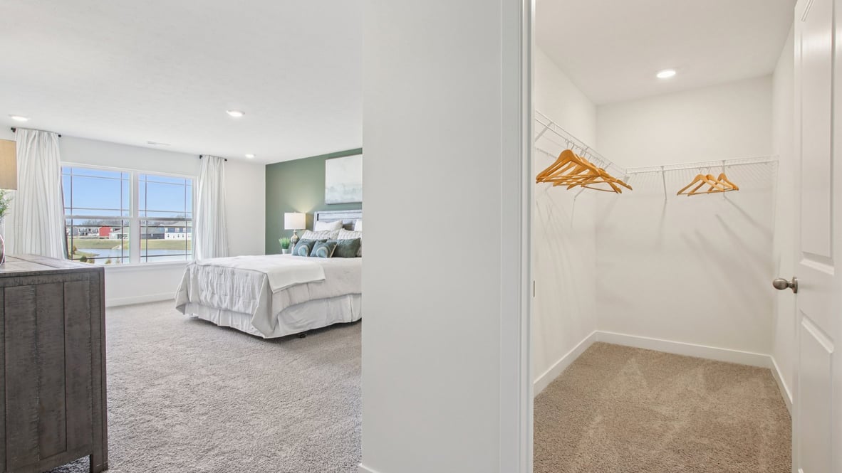 primary bedroom and closet