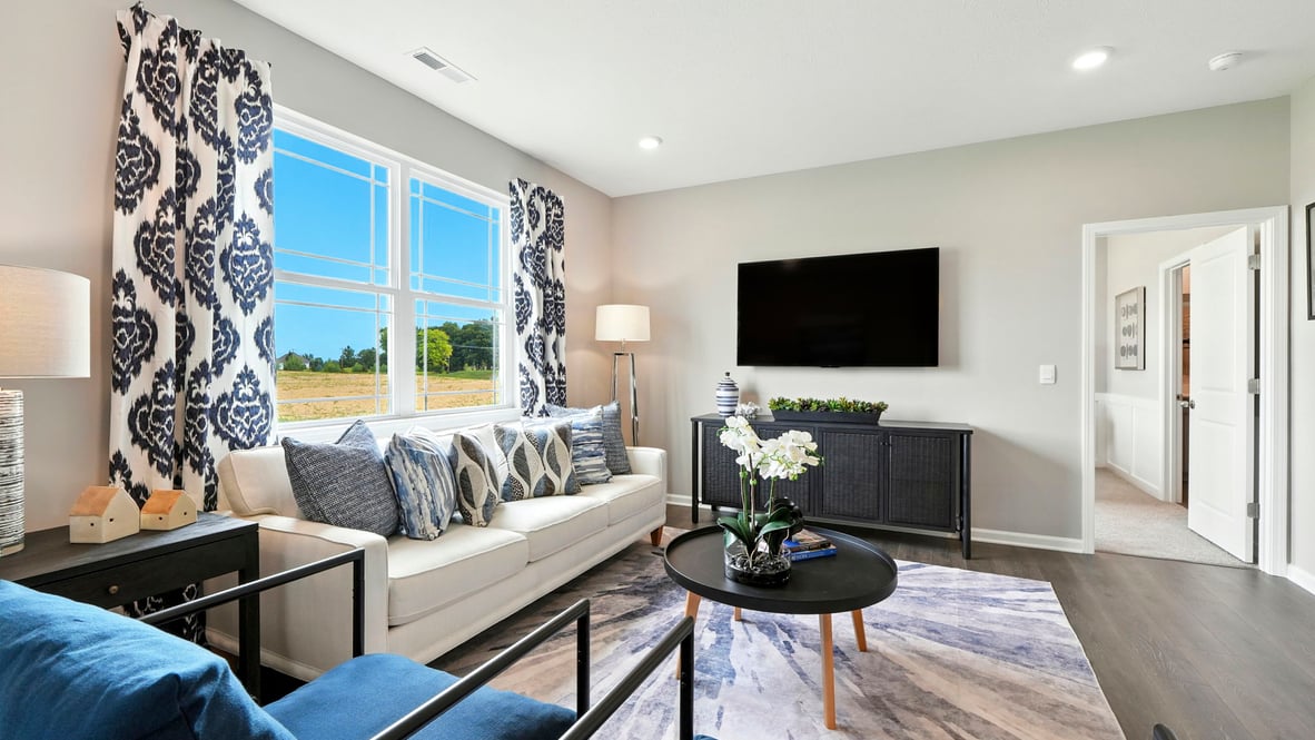 great room with large windows