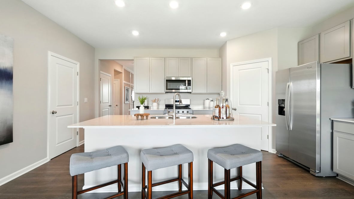 kitchen with bar seating
