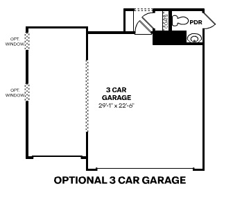 3 car garage option