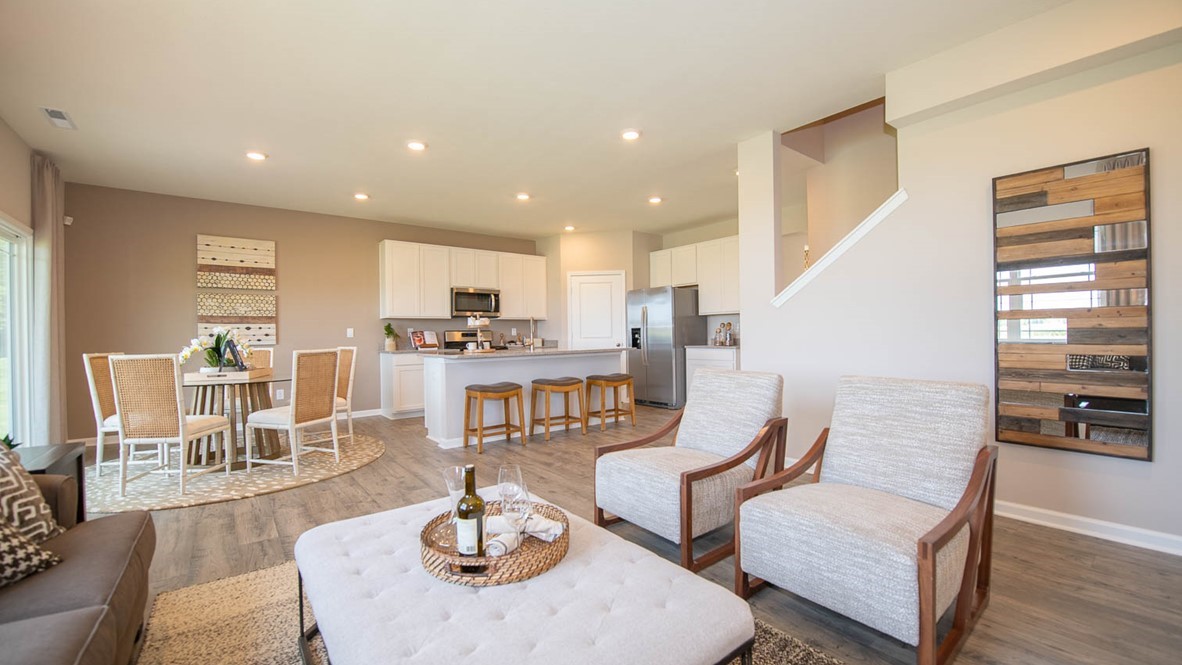 The great room offers plenty of room for entertaining