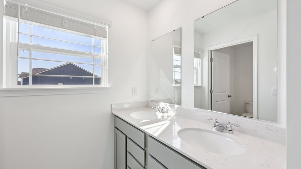 bathroom with dual vanity