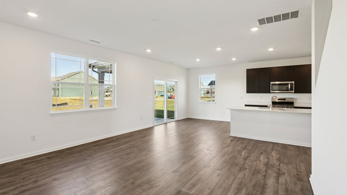 great room with large windows