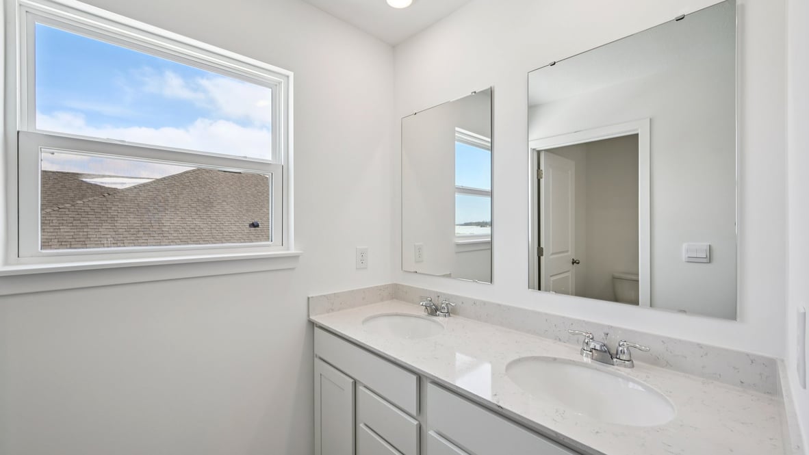 bathroom with dual vanity