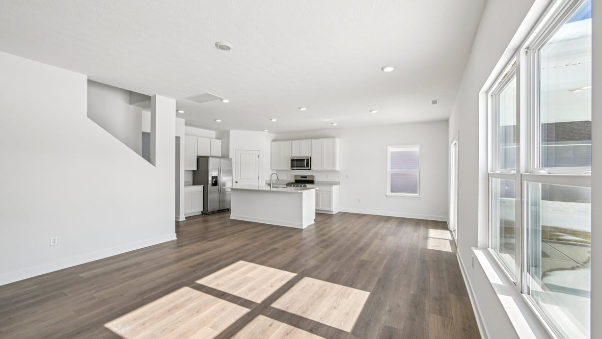 great room with large windows