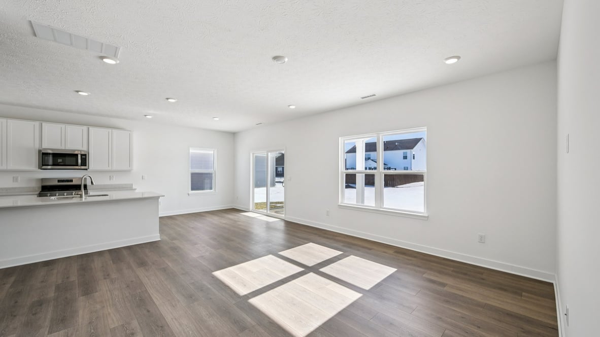 great room with natural light