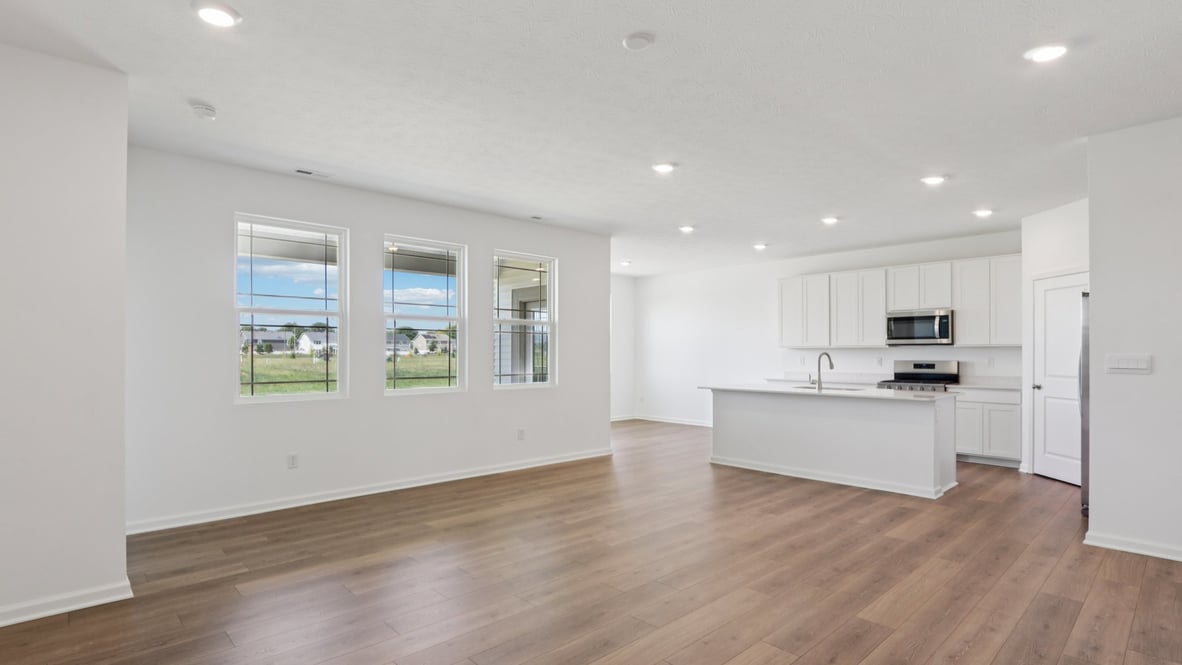 great room with large windows