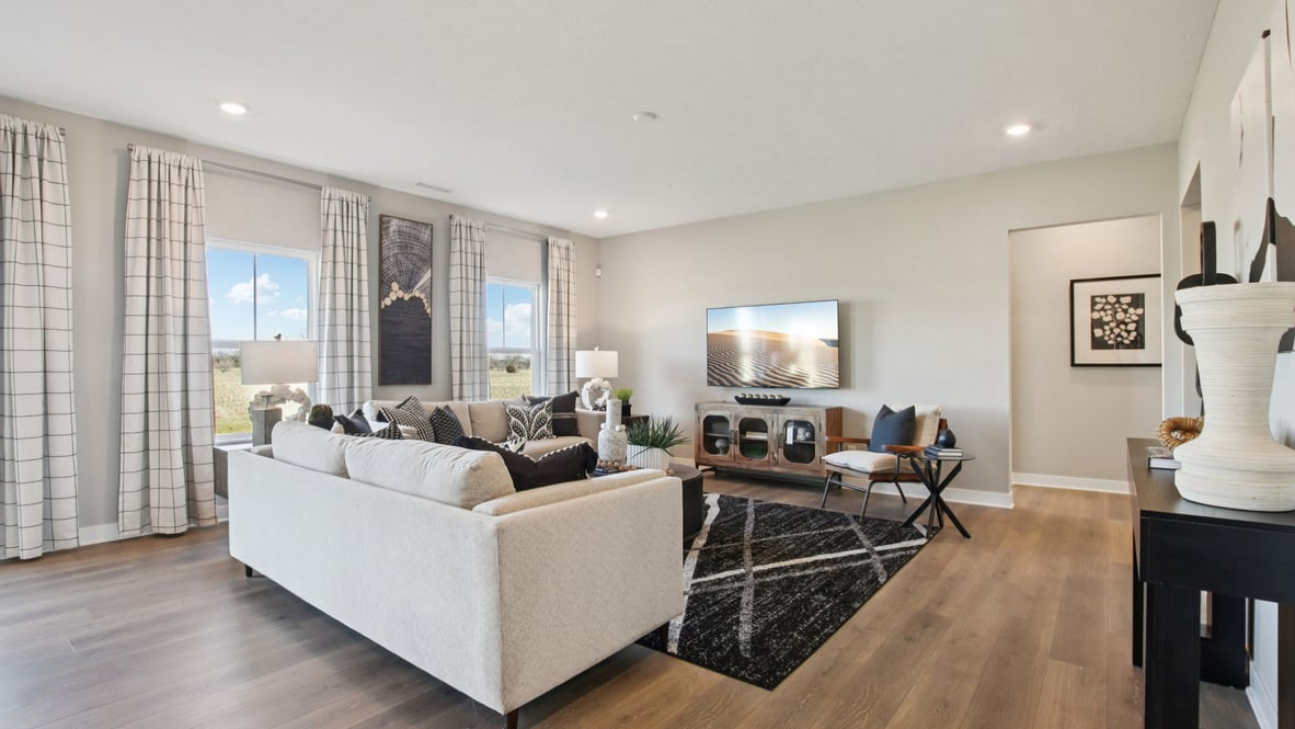 great room with natural light