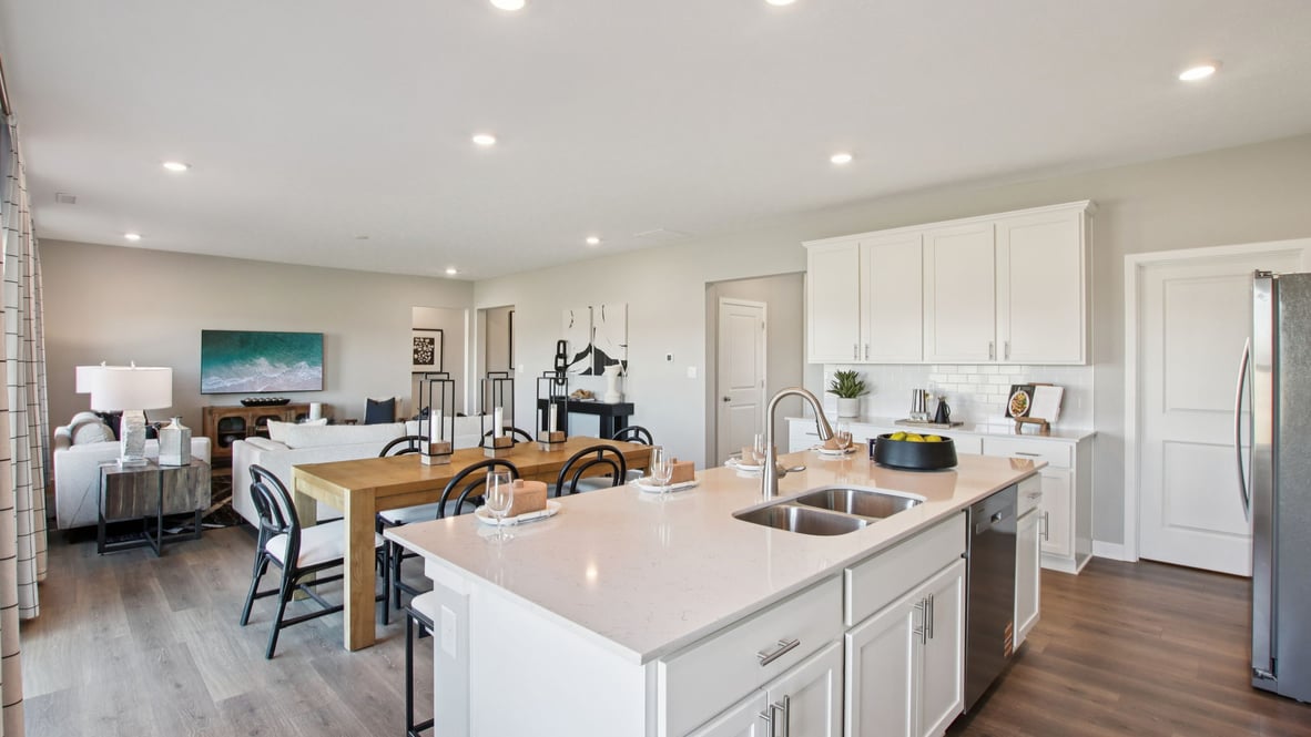kitchen with large island