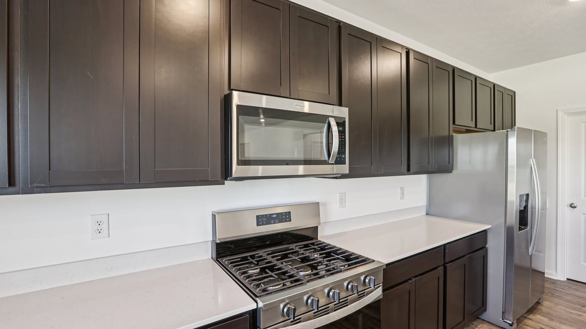 kitchen cooktop and microwave