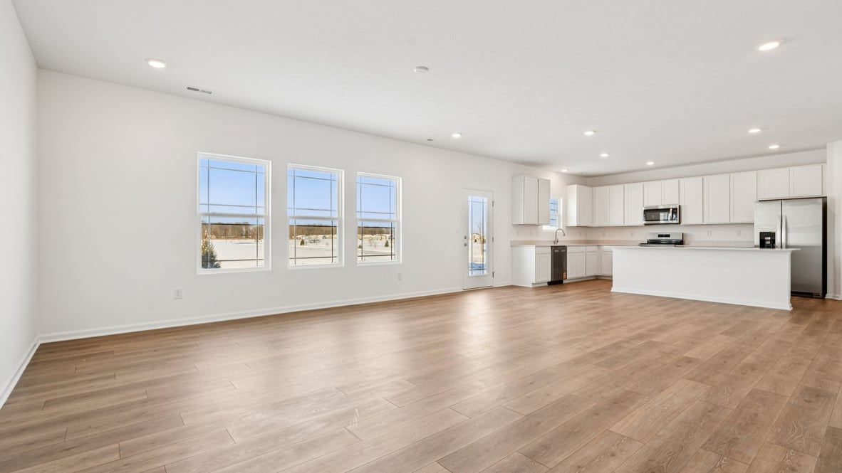 great room with large windows