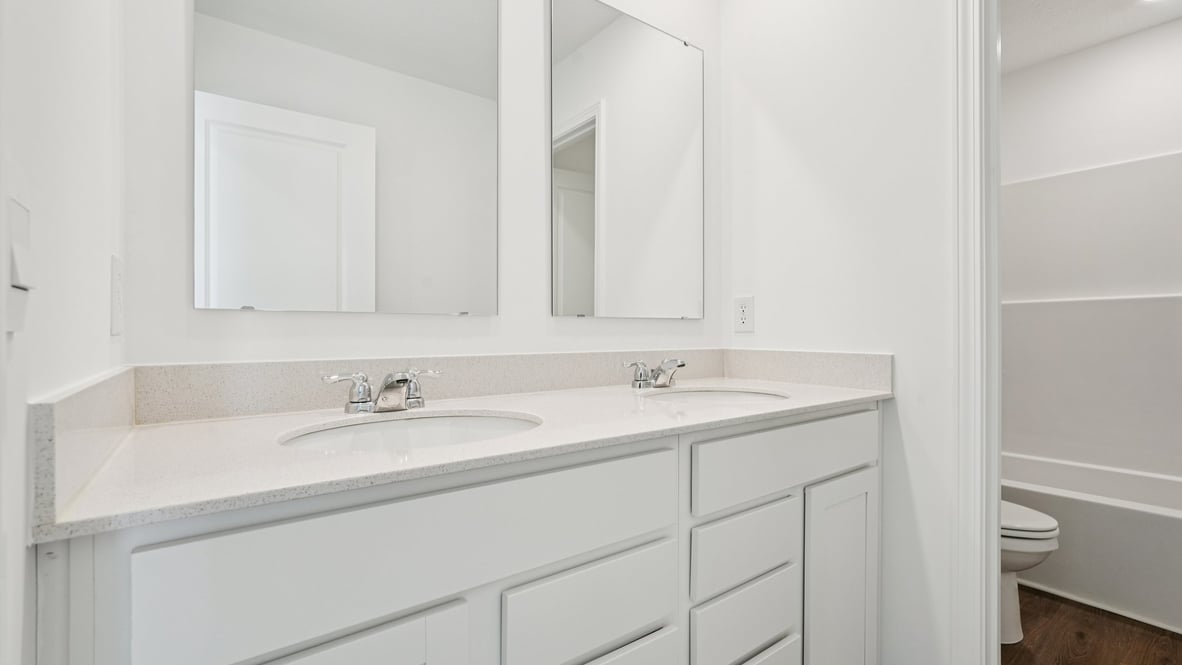 bathroom with dual vanity