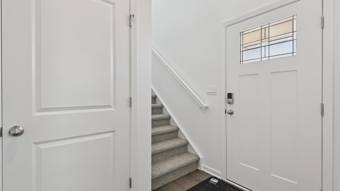 front door and staircase