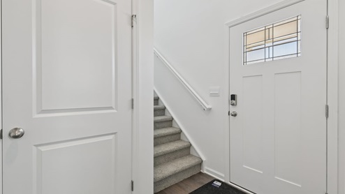 front door and staircase
