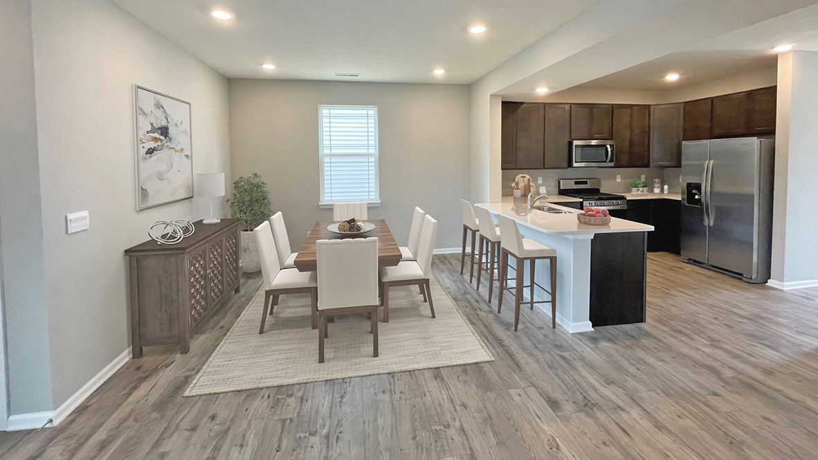 breakfast nook and kitchen
